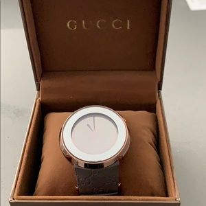 Gucci digital watch with rubber strap